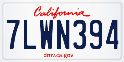 CA license plate 7LWN394