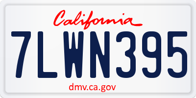 CA license plate 7LWN395