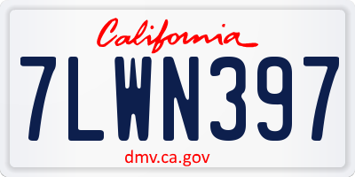 CA license plate 7LWN397