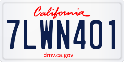CA license plate 7LWN401