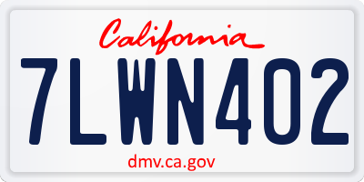 CA license plate 7LWN402