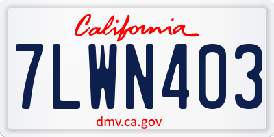CA license plate 7LWN403