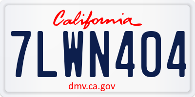 CA license plate 7LWN404