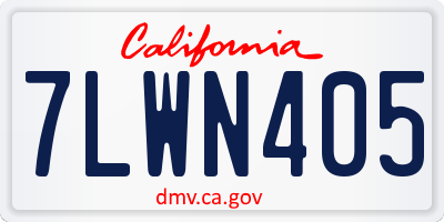 CA license plate 7LWN405