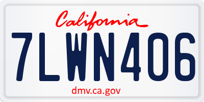 CA license plate 7LWN406