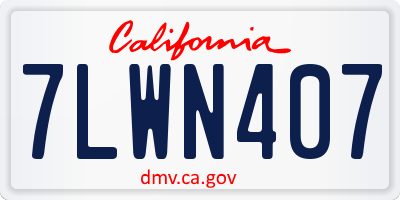 CA license plate 7LWN407