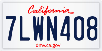 CA license plate 7LWN408