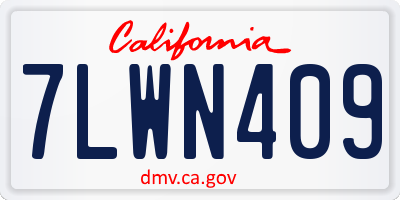 CA license plate 7LWN409