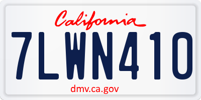 CA license plate 7LWN410