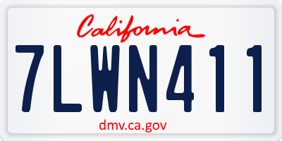 CA license plate 7LWN411