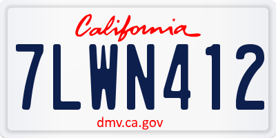 CA license plate 7LWN412