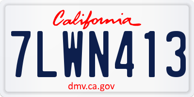 CA license plate 7LWN413