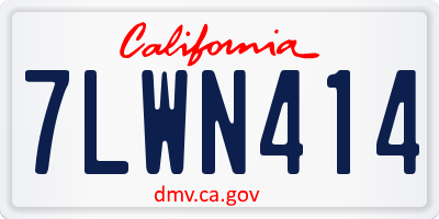 CA license plate 7LWN414