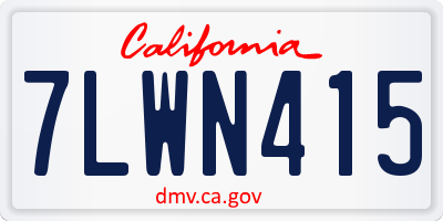 CA license plate 7LWN415
