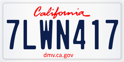 CA license plate 7LWN417
