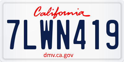 CA license plate 7LWN419