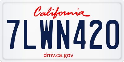 CA license plate 7LWN420