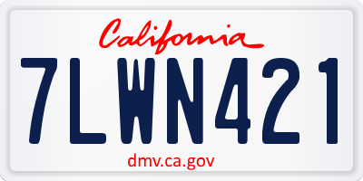 CA license plate 7LWN421
