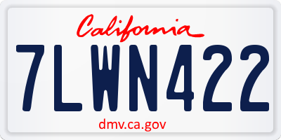 CA license plate 7LWN422
