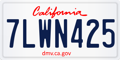CA license plate 7LWN425