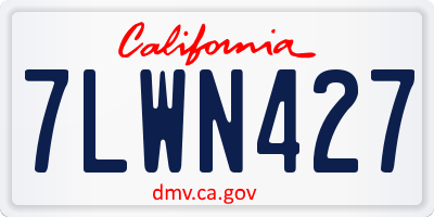 CA license plate 7LWN427