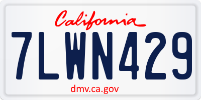 CA license plate 7LWN429