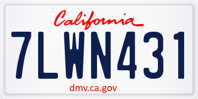 CA license plate 7LWN431