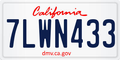 CA license plate 7LWN433