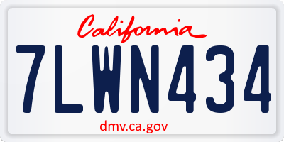 CA license plate 7LWN434