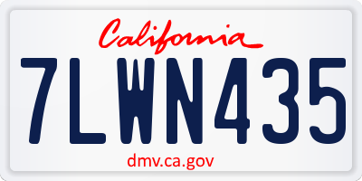 CA license plate 7LWN435