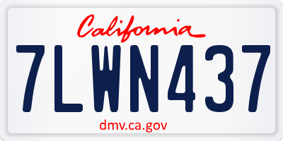 CA license plate 7LWN437
