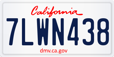 CA license plate 7LWN438