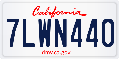 CA license plate 7LWN440