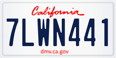 CA license plate 7LWN441