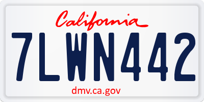 CA license plate 7LWN442