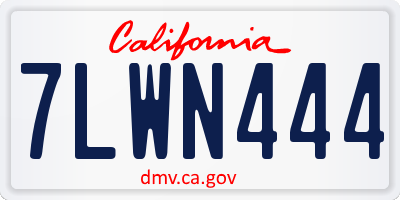 CA license plate 7LWN444