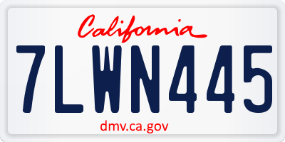 CA license plate 7LWN445