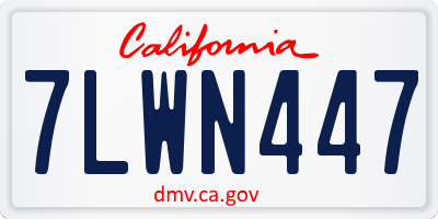 CA license plate 7LWN447