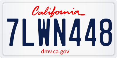 CA license plate 7LWN448