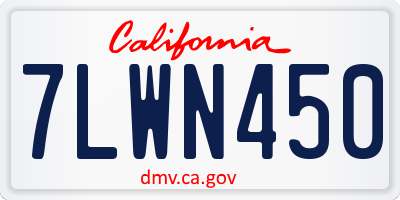 CA license plate 7LWN450