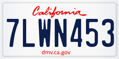 CA license plate 7LWN453