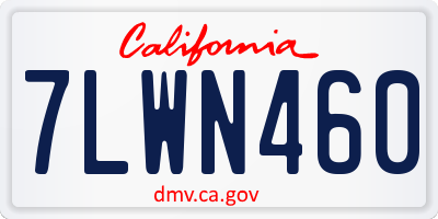 CA license plate 7LWN460