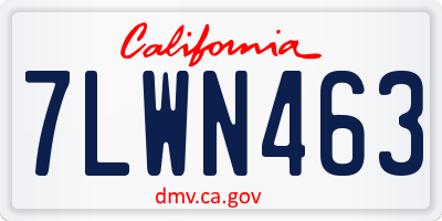 CA license plate 7LWN463