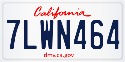 CA license plate 7LWN464