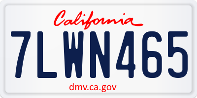 CA license plate 7LWN465