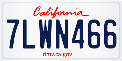 CA license plate 7LWN466