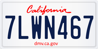 CA license plate 7LWN467