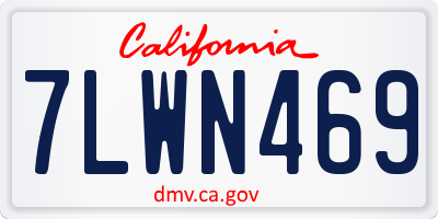 CA license plate 7LWN469