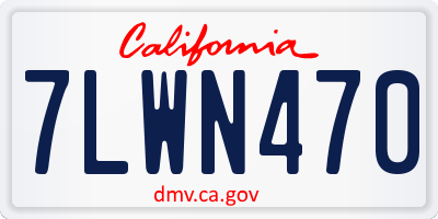 CA license plate 7LWN470