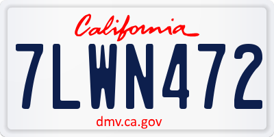 CA license plate 7LWN472